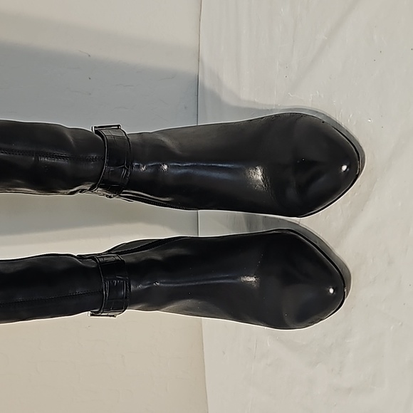 Ann Taylor Black Leather Wedge Boot - Picture 2 of 6